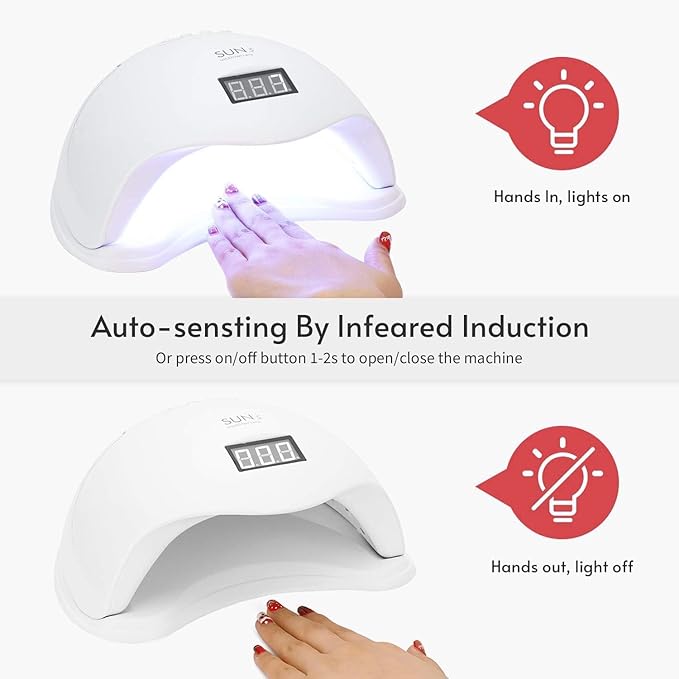 48w 24 LEDs Automatic Sensor LED UV Nail Dryer Nail Curing Nail Art Lamp Manicure Pedicure Tool - Sparkling Nailon