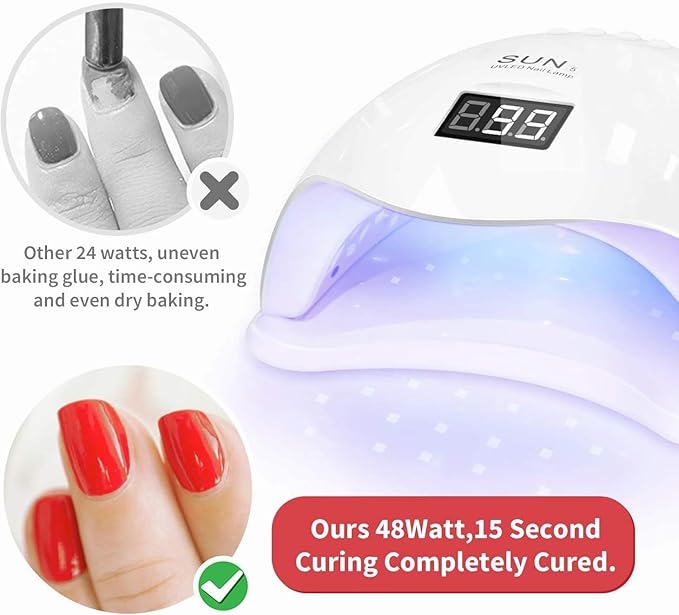 48w 24 LEDs Automatic Sensor LED UV Nail Dryer Nail Curing Nail Art Lamp Manicure Pedicure Tool - Sparkling Nailon