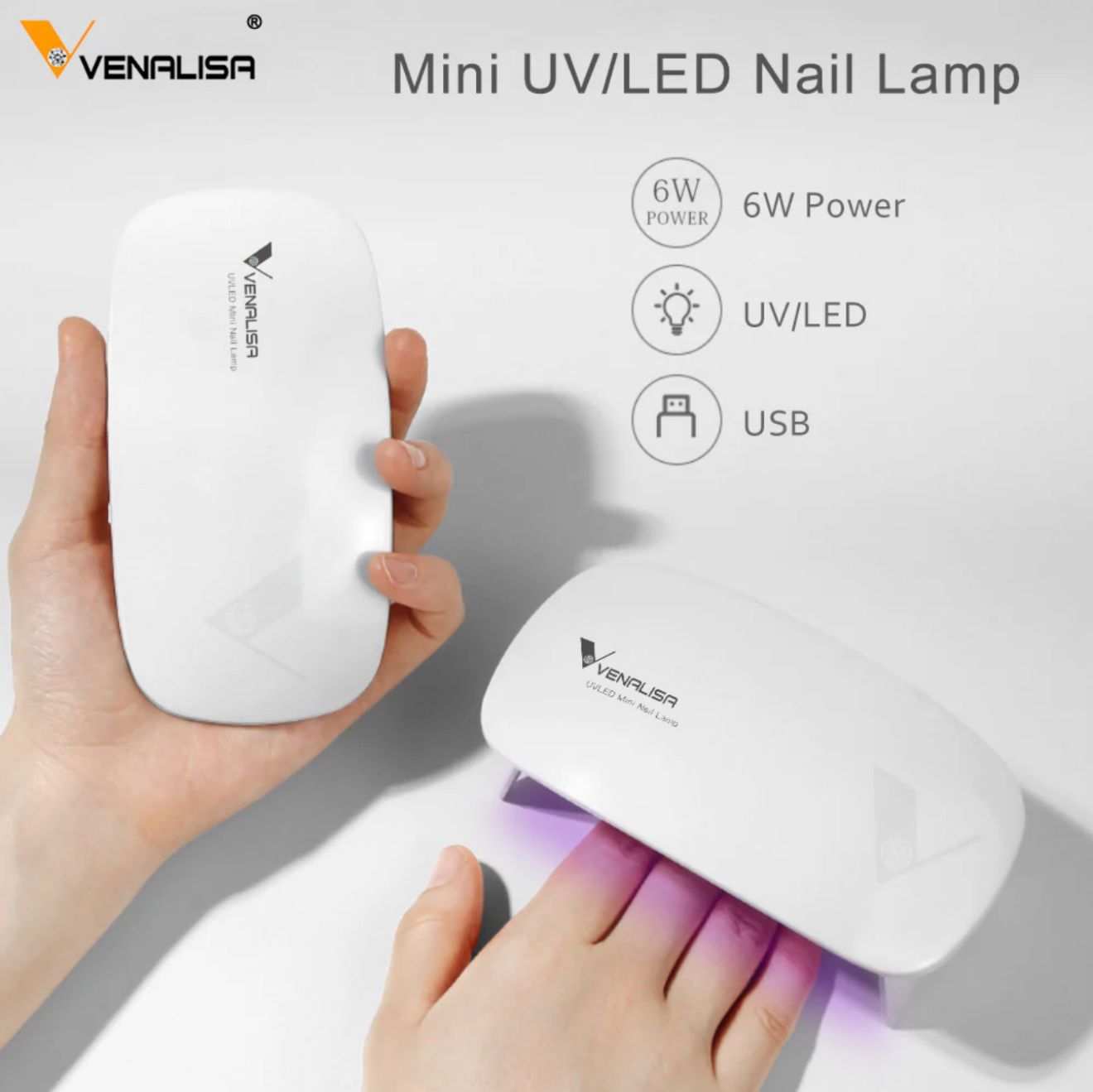 6W LED UV Nail Lamp USB Nail Dryer for Gel Based Polishes Manicure/Pedicure - Sparkling Nailon