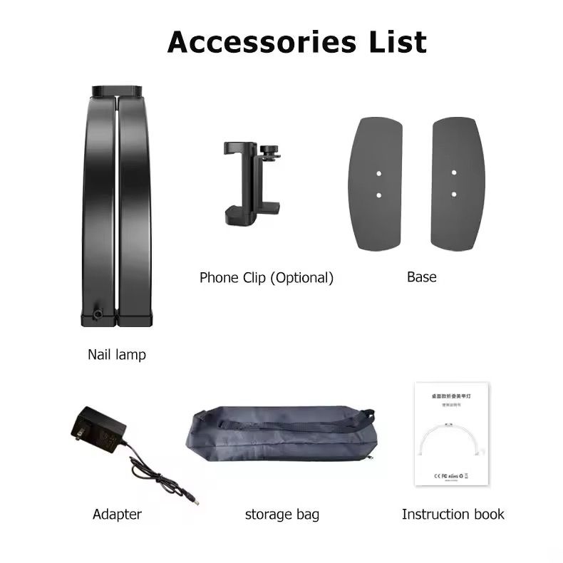 Table light with Phone holder for Nail Desk