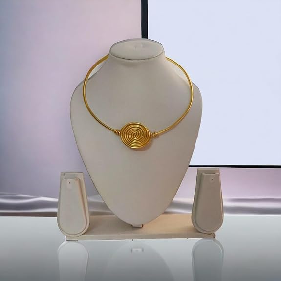 Designer Brass Jewelry Gold plated Hasli designer Handcrafted Choker gold-plated hasli - Sparkling Nailon