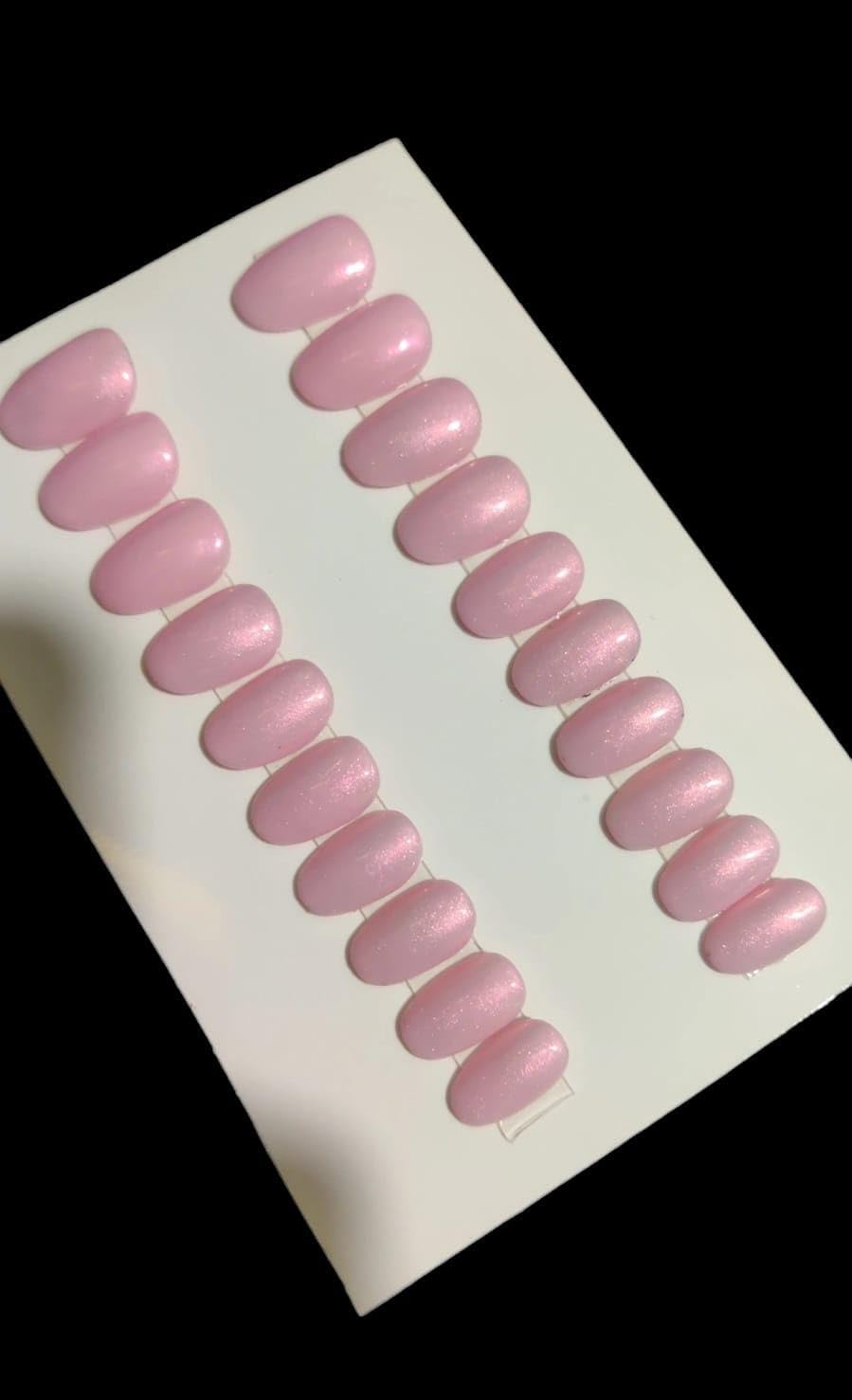Sparkling Nailon Acrylic Light pink color holographic Press on Nails  Extension 20 Pieces - Sparkling Nailon